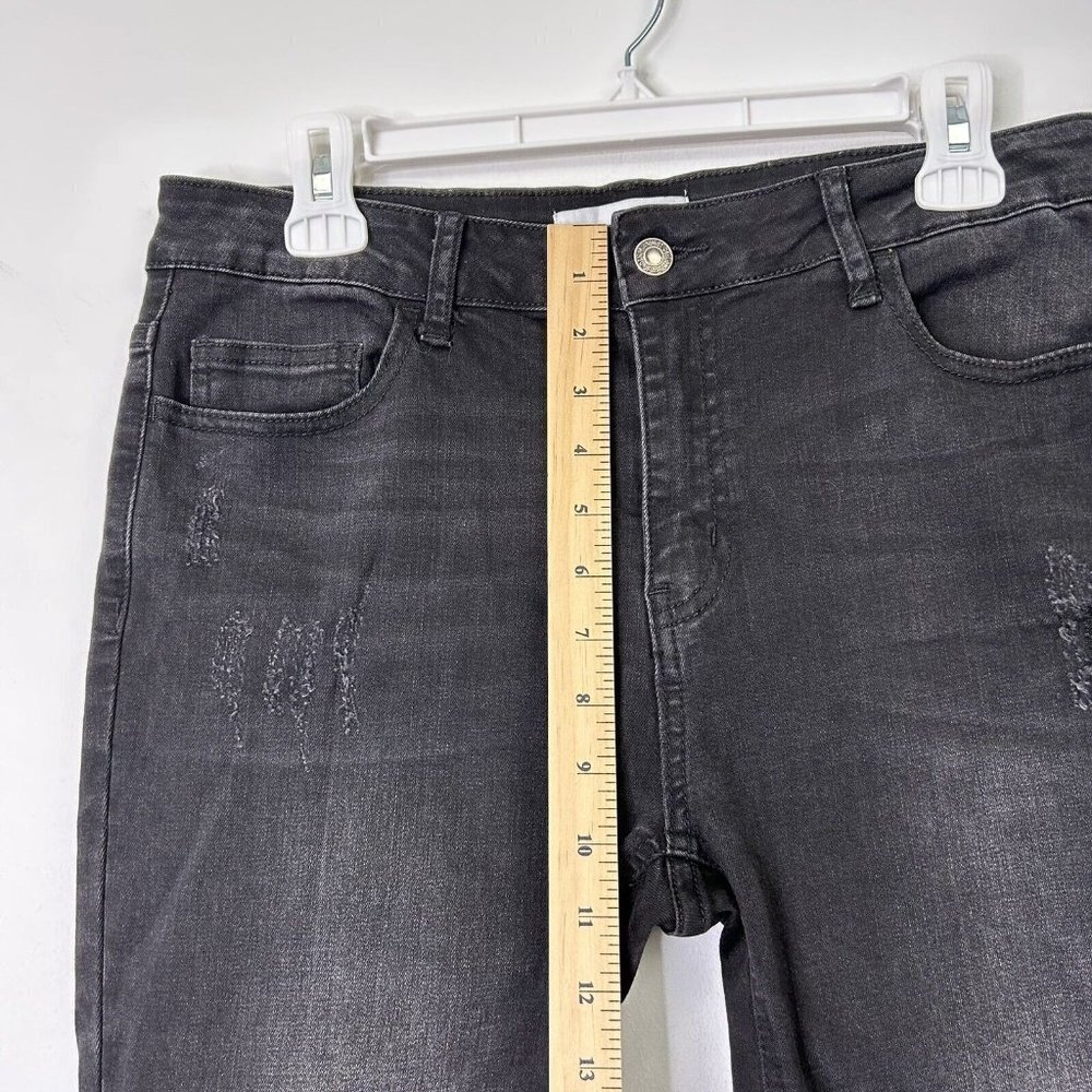 Vervet Frayed Skinny Jeans Womens Size 31 Black High‎ Rise Ankle - Picture 8 of 10
